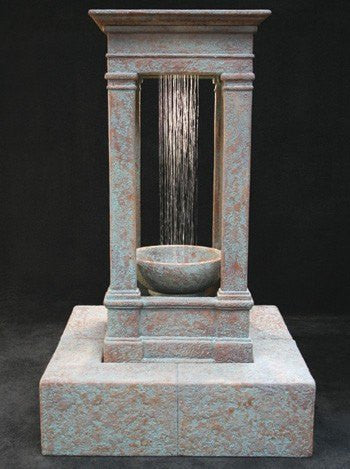 Old World Center Rain Outdoor Water Fountain Tall with Bowl