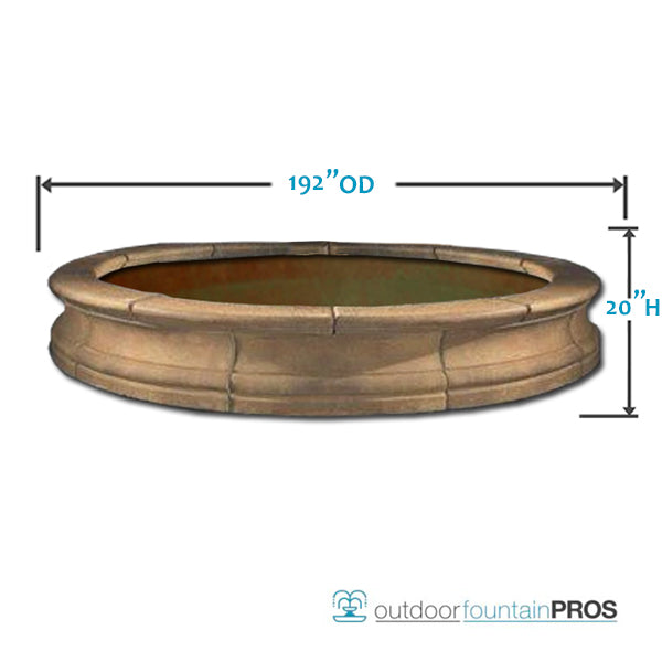 Bracci Stone Fountain Basin 16 Feet