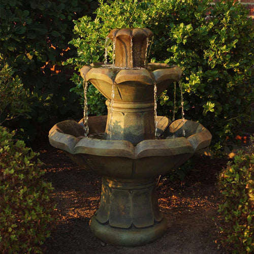 Montreux Two Tier Fountain with water flowing