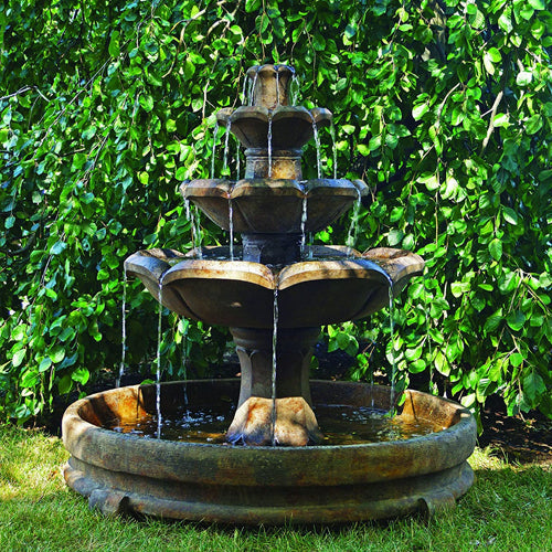 Montreux Three Tier Fountain in Rondo Pool outdoor water feature