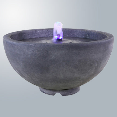 Acqua Tabletop Fountain with LED Lights and Natural River Rocks