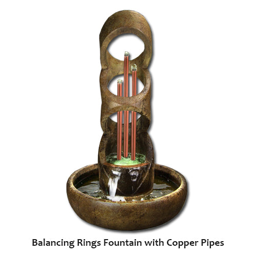 Balancing Rings Fountain water feature for garden or patio