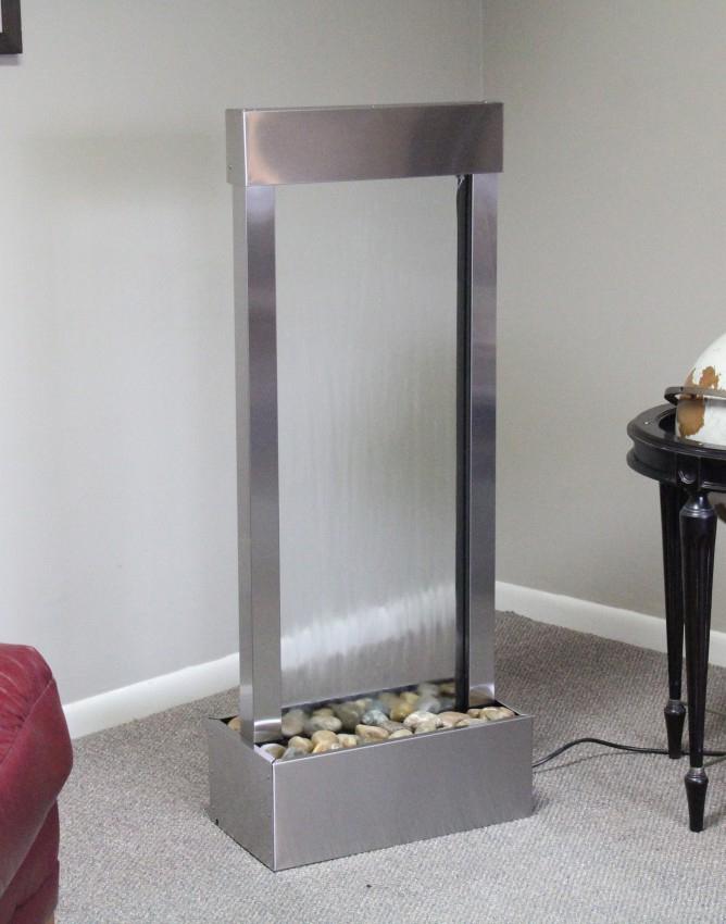 Bantam River Floor Fountain with water flowing