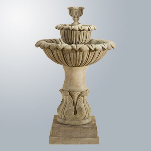 Calanthia Fountain Short outdoor water feature with tiered design