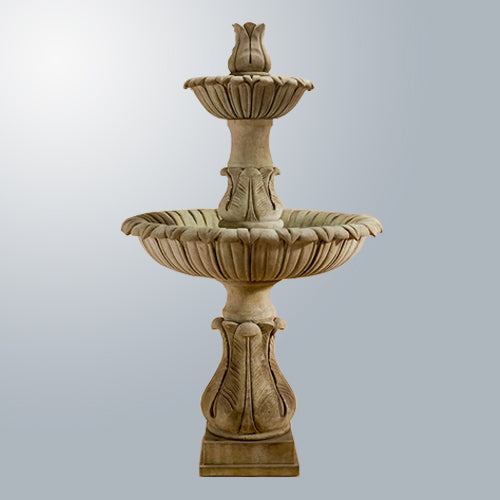 Calanthia Two Tier Fountain With Acanthus Finial outdoor water feature