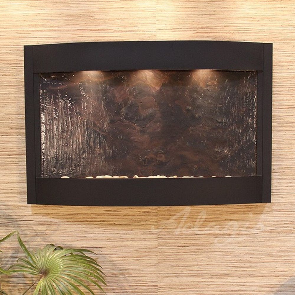Calming Waters Wall Fountain with natural stone and LED lighting