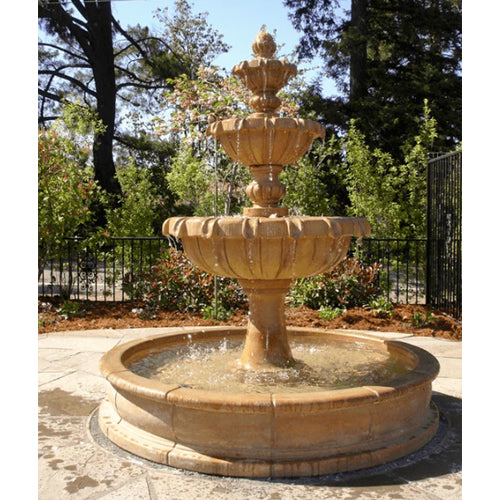 Chateau Pond Outdoor Water Fountain with tiered design and decorative base