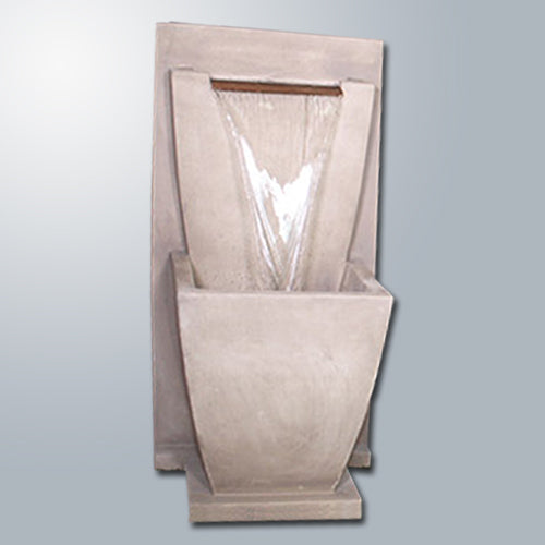 Corina Lamina Wall Fountain with water flowing