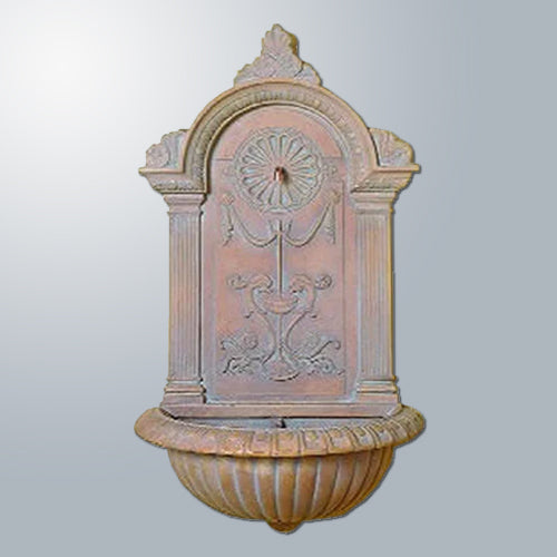Delfino Wall Outdoor Water Fountain with water flowing