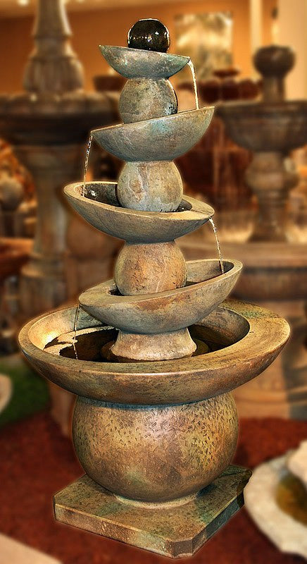 Equilibria Cast Stone Outdoor Fountain with water flowing