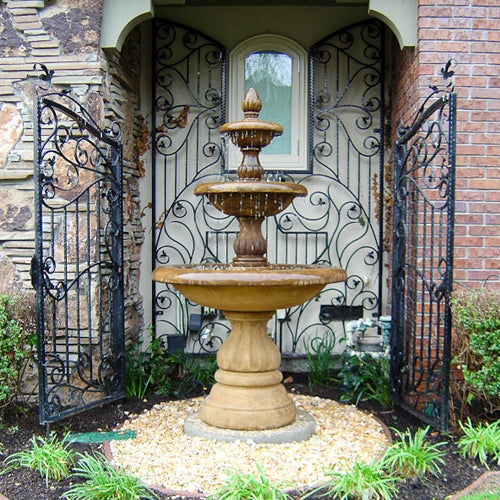 Isola Three Tier Fountain with water flowing