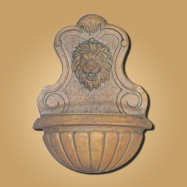 Leone Wall Fountain with lion head spout