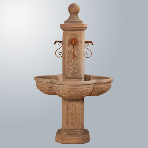 Limone Courtyard Fountain with Rustic Iron Spouts