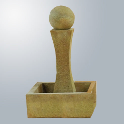 Luna Fountain outdoor water feature with tiered design and stone finish