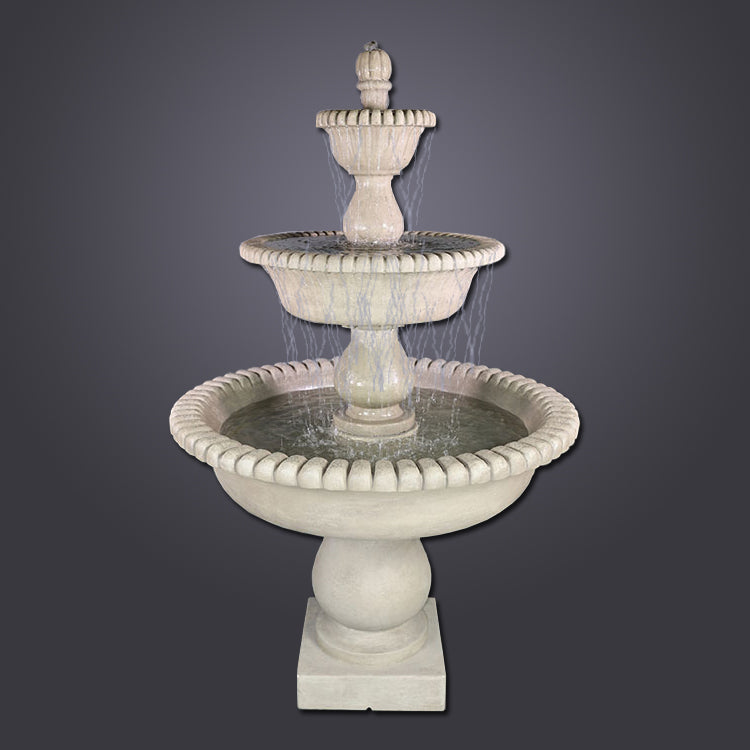 Malibu Three Tier Fountain in a garden setting
