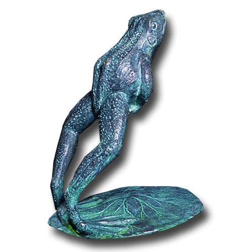 Brass Baron Medium Leaping Frog Garden | Garden Accent