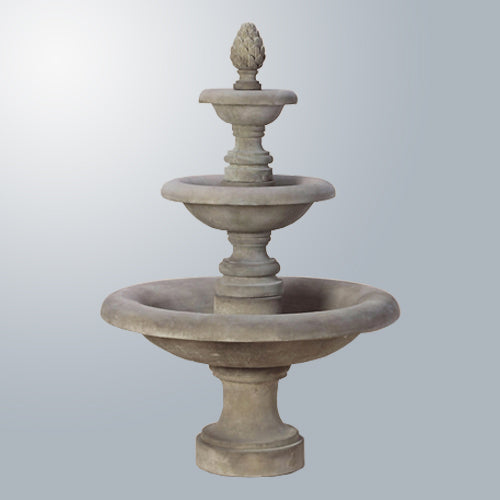 Newcastle Three Tier Fountain Short outdoor water feature with cascading water