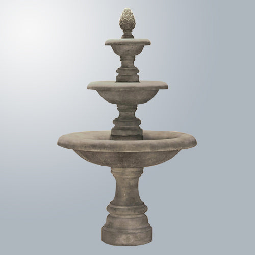 Newcastle Three Tier Outdoor Fountain with water flowing