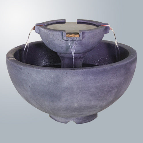 Newport Tabletop Fountain with LED light and natural river rocks