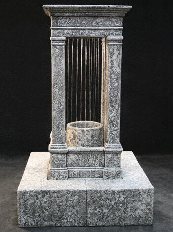 Old World Curtain Rain Fountain Tall with Column