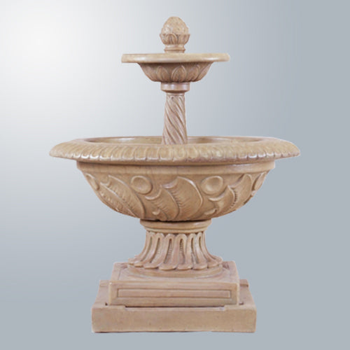 Orvieto Two Tier Fountain in a garden setting