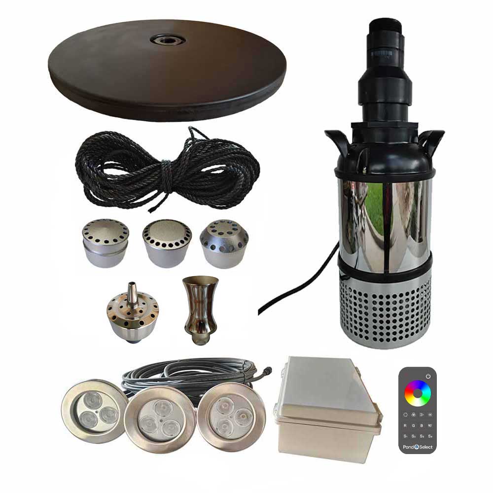 Pond Select Eco Series 1/2 HP Pond Fountain, 4 Spray Patterns – 115V