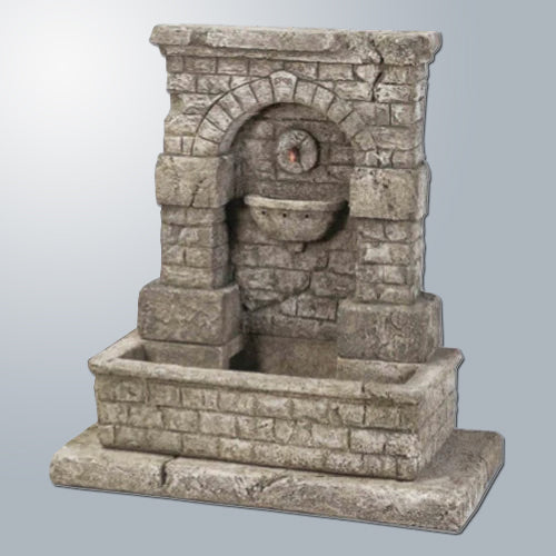 SPQR Outdoor Fountain with Step in a garden setting