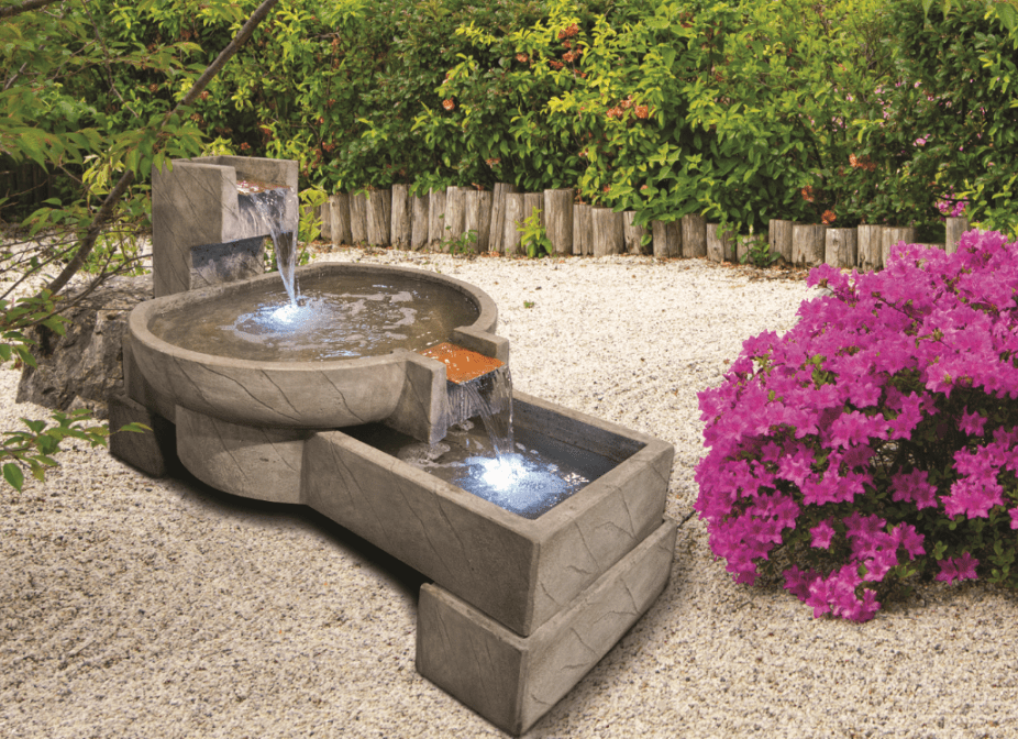 NeoStone Cascade Fountain with water flowing