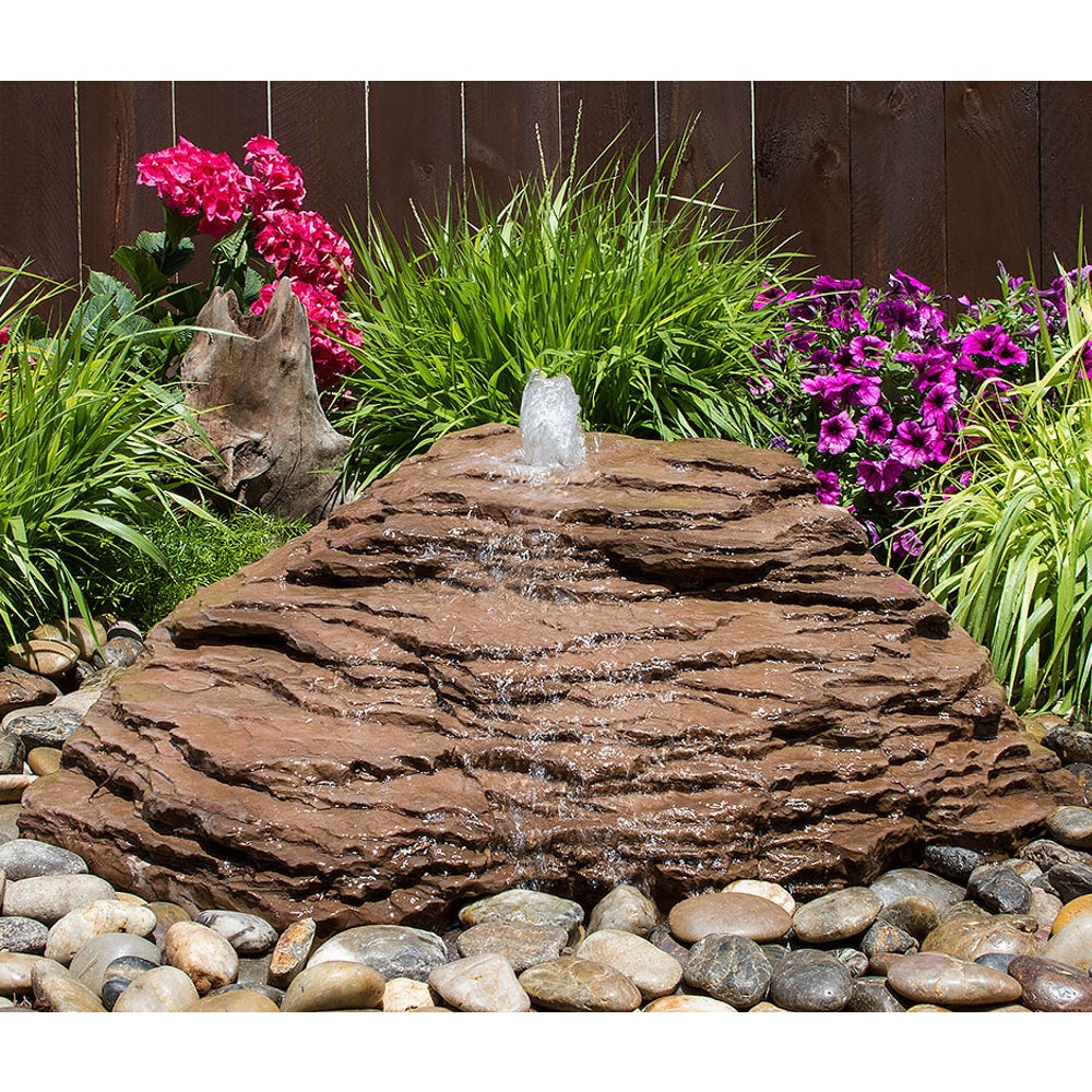 Slate River Falls Stone Fountain with water flowing
