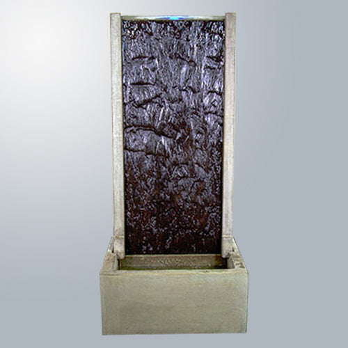 Tall slate water wall fountain