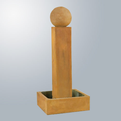 Smooth Pilar Fountain Tall outdoor water feature