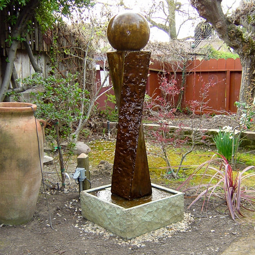 Twist Rock Fountain With Ball outdoor water feature