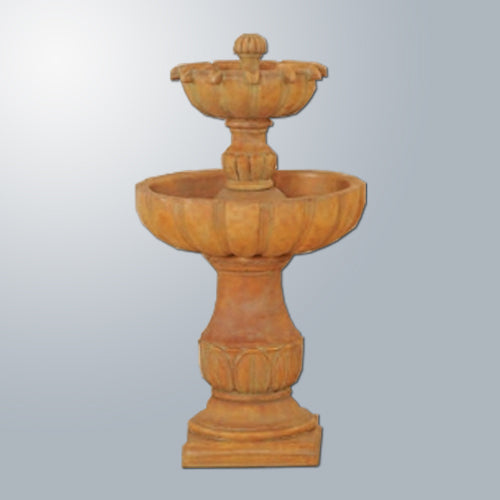 Urbino Tall Two Tier Fountain in a garden setting