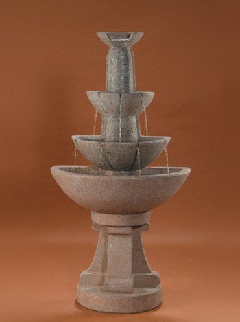 Rio Cast Stone Wall Outdoor Fountain with water flowing