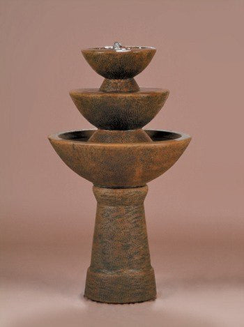 Three Tier Color Bowl Garden Fountain Tall