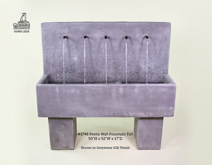 Penta Wall Fountain Tall outdoor water feature