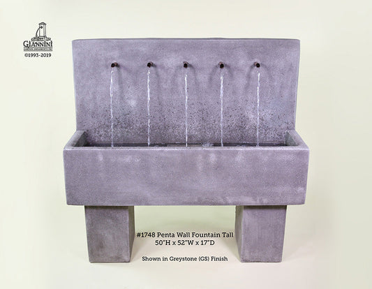 Penta Wall Fountain Tall outdoor water feature