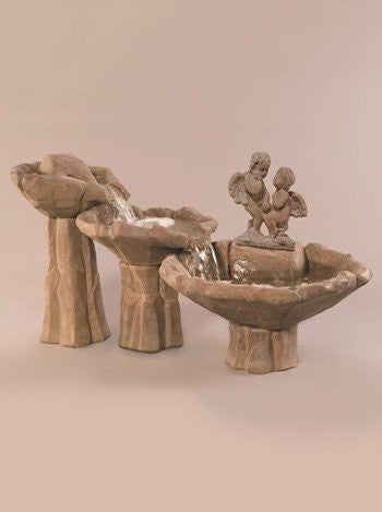 Courtship Cascade Garden Fountain with water flowing