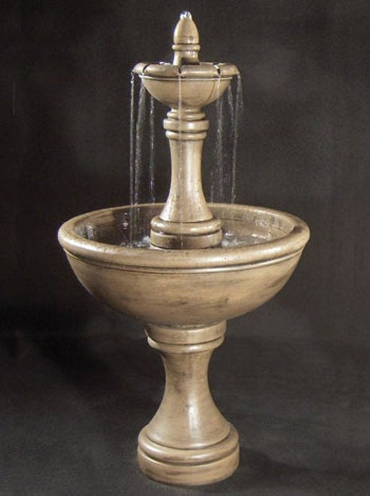 Vinci Tiered Garden Fountain with water flowing
