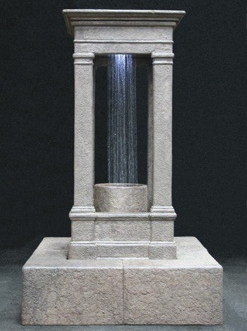 Old World Center Rain Outdoor Water Fountain Tall with Column