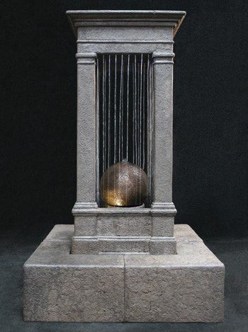 Old World Curtain Rain Outdoor Water Fountain Tall with Sphere