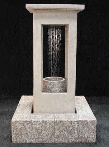Smooth Center Rain Outdoor Fountain Tall with Column