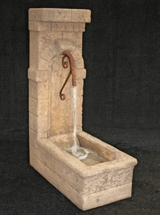 Lucca Water Well Wall Outdoor Fountain with water flowing