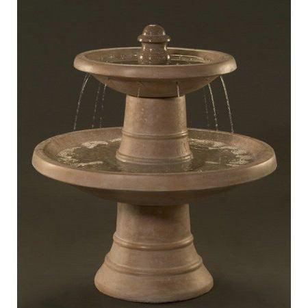 Spanish Two Tier Garden Water Fountain with detailed carvings