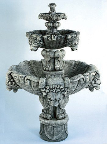 Medium Lion Tiered Outdoor Fountain