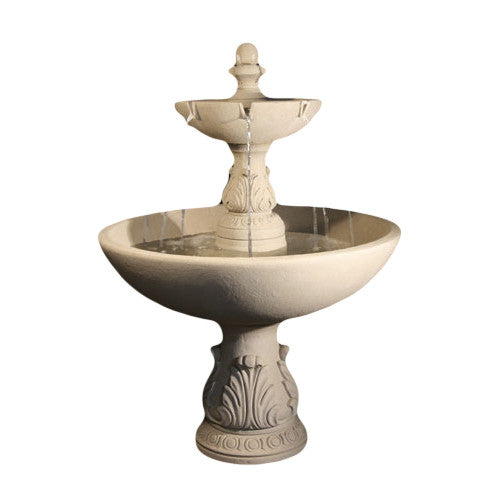 Riviera Cast Stone Garden Fountain with water flowing