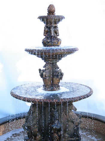 3 Tier Cavalli Outdoor Water Fountain For Pond with water flowing