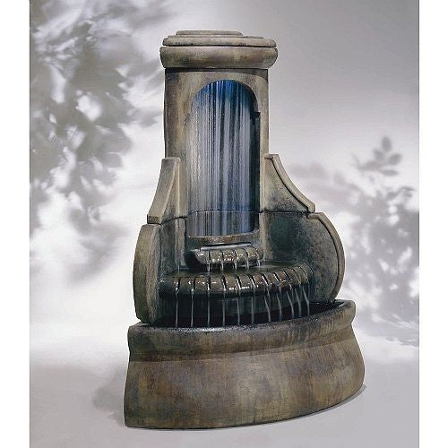 Falling Diamonds Outdoor Corner Fountain with water flowing