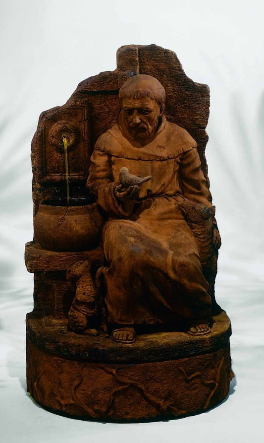St Francis At The Well outdoor garden fountain