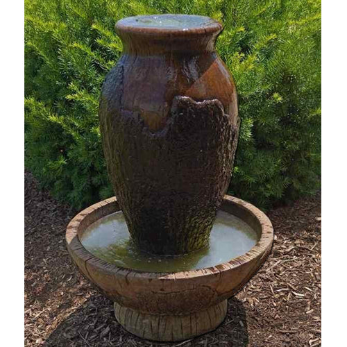 Cypress Urn Fountain for outdoor garden patio or deck